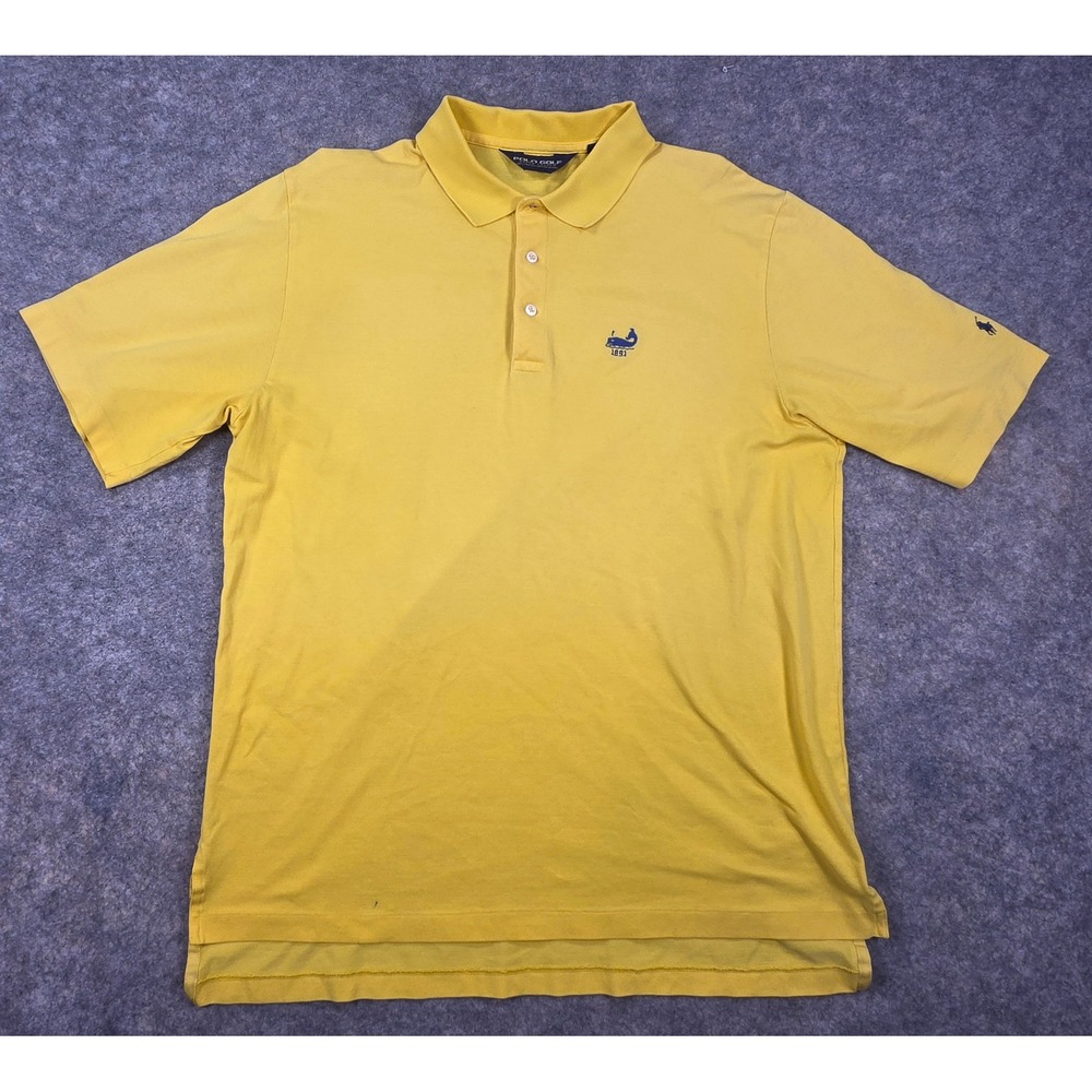 Polo Golf Ralph Lauren Maidstone Club Yellow Whale 1891 Polo Shirt Mens Large